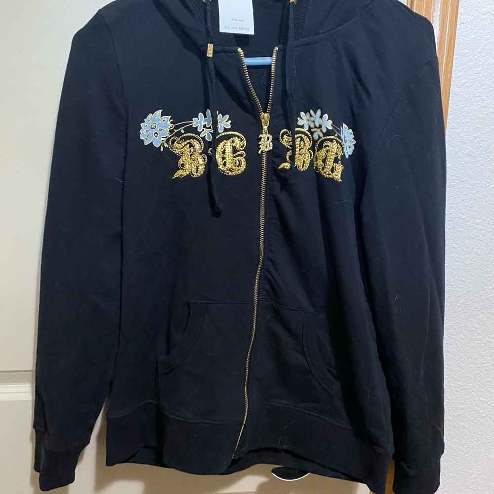 BCBGMaxAzria Black Jacket with Gold Zipper